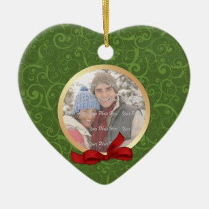 2 Seiten - Grün Swirl Holiday Foto Ornament