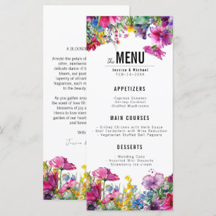 2 Seiten Hochzeitsmenü Meadow Bloom Sammlung Menükarte
