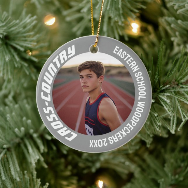 2-seitig anpassbares Cross-Country-Foto für Sport Keramik Ornament (Baum)
