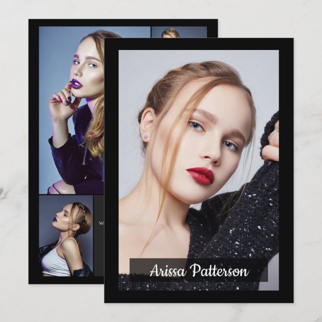 2-seitige 5-Foto-Schauspieler-Modell 12x18 Comp/Ze Einladung (Vorne/Hinten)