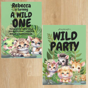 2-seitige Einladungen für die erste Geburtstagspar