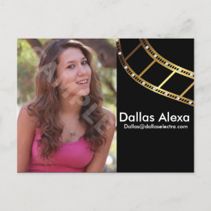 2-seitige Headshot-Comp-Karte des Schauspielers Postkarte