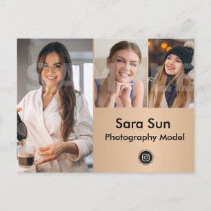 2-seitige Headshot-Schauspieler und Modell-Comp Postkarte