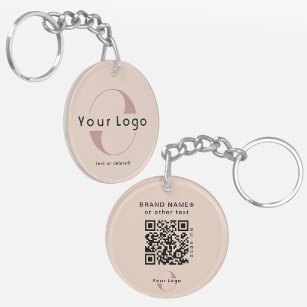 2-seitige Logos und QR-Code für "Blush Company Bus Schlüsselanhänger