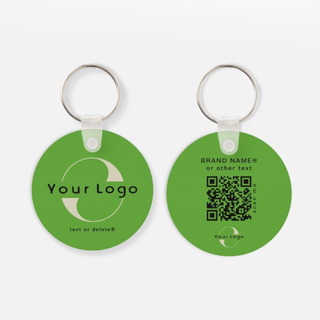 2-seitige Logos und QR-Code für Grüne Unternehmen  Schlüsselanhänger (Von Creator hochgeladen)