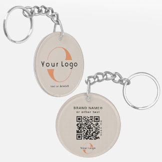 2-seitige Logos und QR-Code für Tan Company Busine Schlüsselanhänger