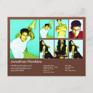 2-seitige Schauspieler und Modell-Brawn-Headshot-C Postkarte