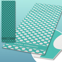 2-seitige Türkis-Teal-Polka-Punkte-Name-Namaste