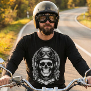 2-seitiges individuelles Biker-Totenkopf-Motorrad- T-Shirt
