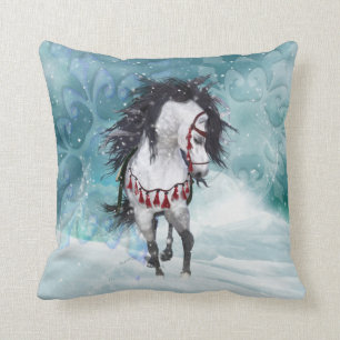 2-seitiges Schneepferd Kissen