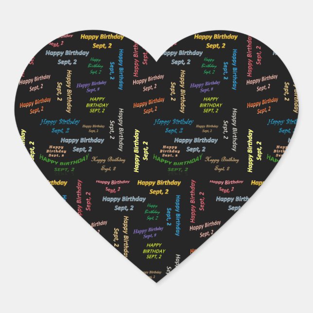 2. September Herz-Aufkleber (Vorderseite)