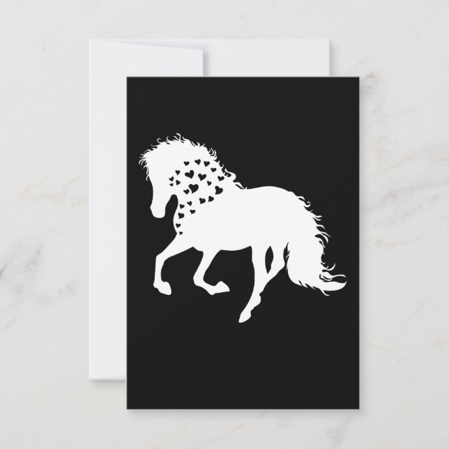 2- Shirt, Reitpferd, T-Shirt, Pferdehorn RSVP Karte (Vorderseite)