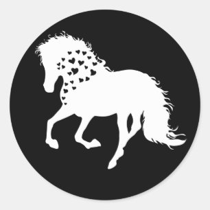 2- Shirt, Reitpferd, T-Shirt, Pferdehorn Runder Aufkleber