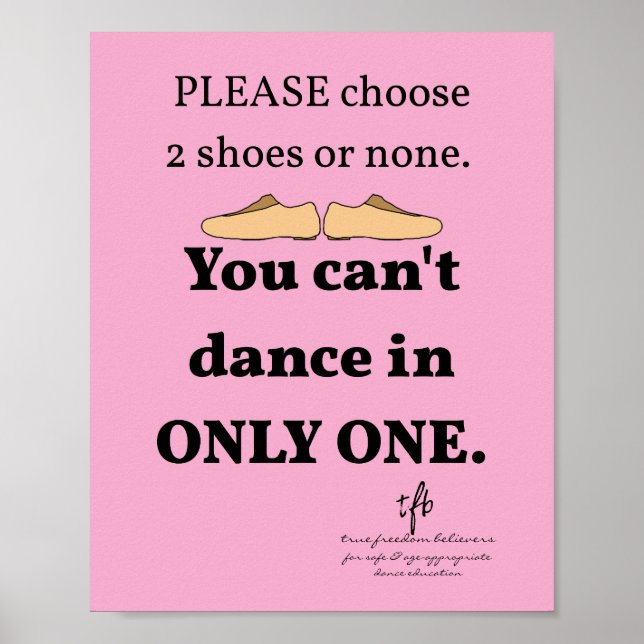 2 Shoes oder None Lt. Pink Dance Studio Poster (Vorne)