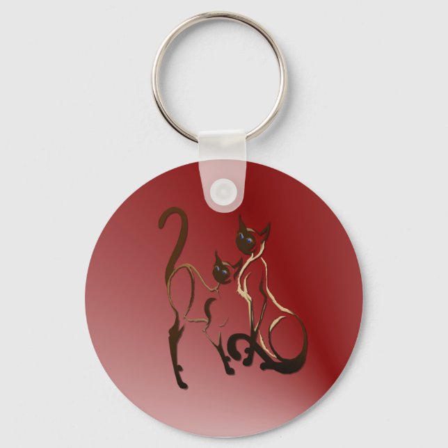 2 Siamische Kätzchen Schlüsselanhänger (Vorderseite)