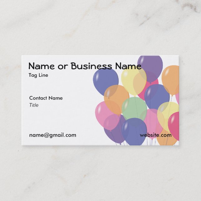2 Side Balloon Business Card Visitenkarte (Vorderseite)