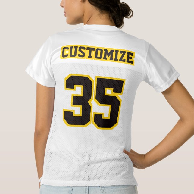 2 Side BLACK GOLDEN YELLOW WHITE Womens Jersey (Rückseite)