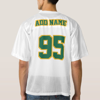 2 Side DARK GREEN GOLD WHITE Mens Football Jersey