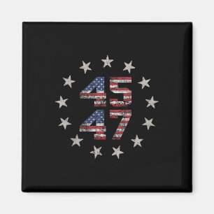 2 Side Trump 2024 Präsident 45 47 Amerikanische Fl Magnet