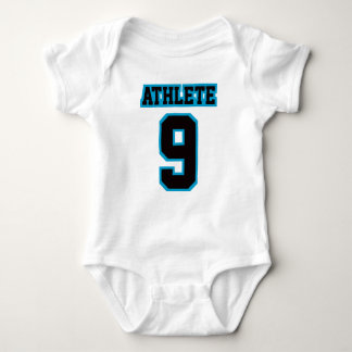 2 Side WHITE BLACK BLUE Romper Football Jersey Baby Strampler