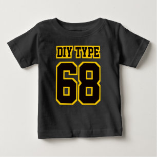 2 Side WHITE BLACK GOLD Bio Football Jersey Baby T-shirt