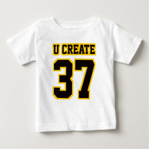 2 Side WHITE BLACK GOLD Dress Football Jersey Baby T-shirt