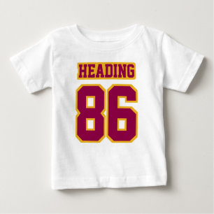 2 Side WHITE BURGUNDY GOLD Dress Football Jersey Baby T-shirt
