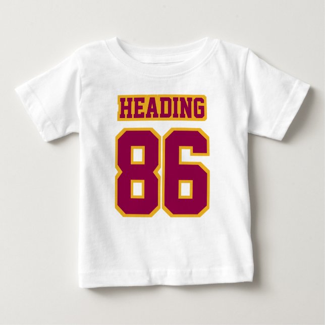 2 Side WHITE BURGUNDY GOLD Dress Football Jersey Baby T-shirt (Vorderseite)