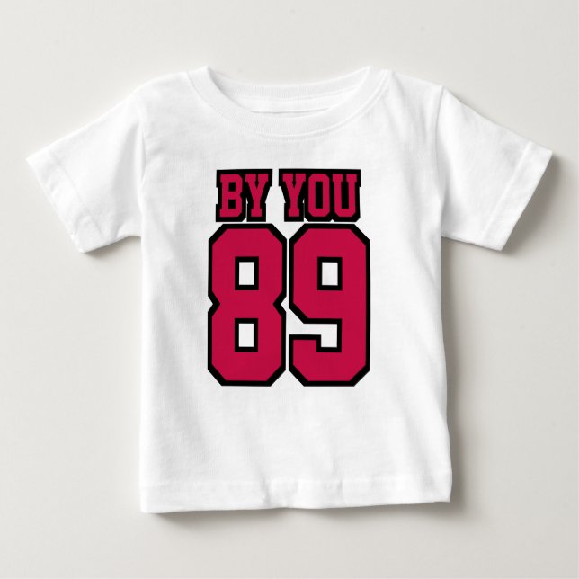 2 Side WHITE CRIMSON RED BLACK One Piece Jersey Baby T-shirt (Vorderseite)
