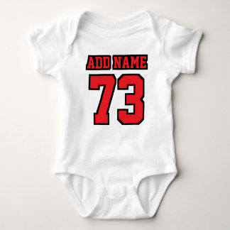 2 Side WHITE RED BLACK Football Jersey Outfit Baby Strampler