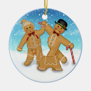 2 Sided-1st Christmas Gingerbread Family Ornament