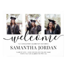 2 Sided 6 Foto Graduation Party Welcome Poster