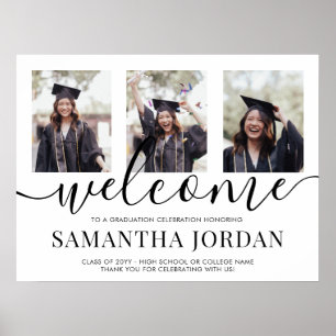 2 Sided 6 Foto Graduation Party Welcome Poster
