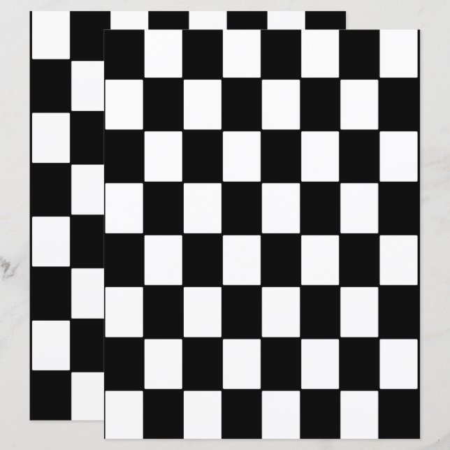 2-Sided B&W Checkerboard Scrapbook Page (Vorne/Hinten)