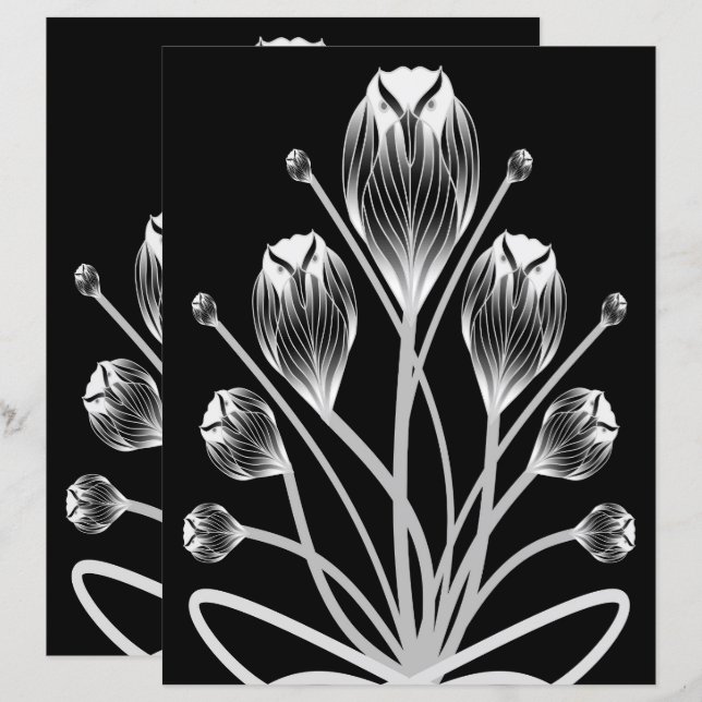 2-Sided B&W Tulip Owlsprey H&S Scrapbook Page (Vorne/Hinten)