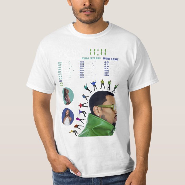 2 Sided Chris 111 Tour 2024 T - Shirt Brown 2024 (Vorderseite)