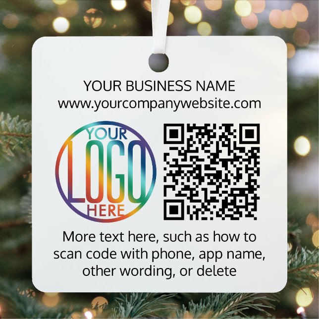 2 Sided Logo & QR Code Business Promotionsplatz Ornament Aus Metall (Von Creator hochgeladen)