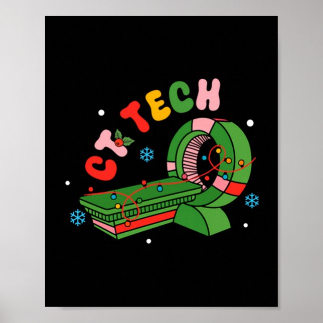 (2 Sided) Santa's Favorite Ct Tech Christmas Techn Poster (Vorne)