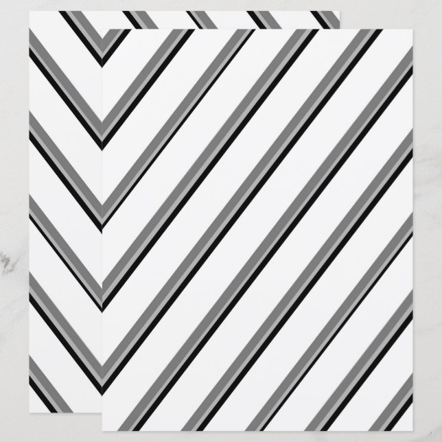 2-Sided W&B Diagonal Stripes Scrapbook Page (Vorne/Hinten)