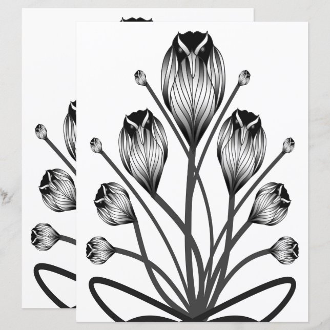 2-Sided W&B Tulip Owlsprey H&S Scrapbook Page (Vorne/Hinten)