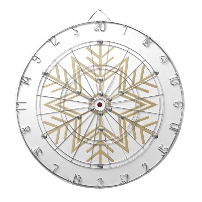2-Silber und Gold Snowflake 3-D Look Dartscheibe (vorne)