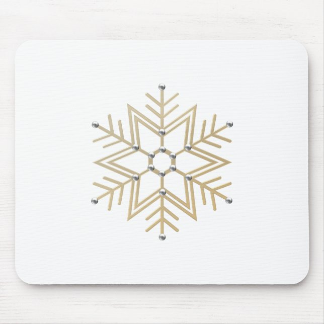 2-Silber und Gold Snowflake 3-D Look Mousepad (Vorne)