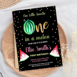 2 Slice Green Watermelon Geburtstag Einladungen