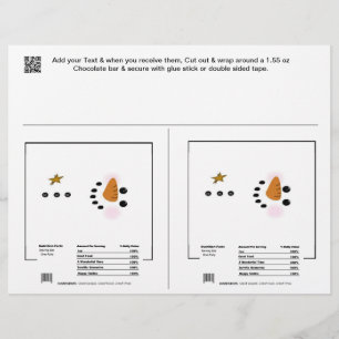 2 Snowman Holiday Candy Bar Wrappers Gastgeschenke