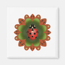 2" Square Ladybug Magnet