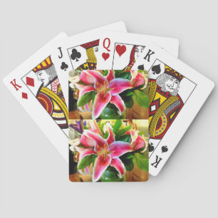 2 stargazer lilies playing cards spielkarten