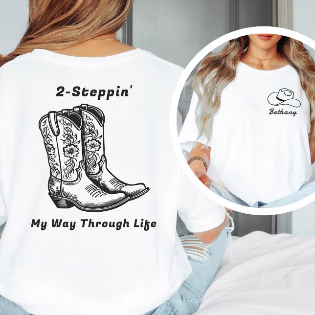 2 Steppin' My Wway Through Life Western Tance T-Sh Tri-Blend Shirt (Von Creator hochgeladen)