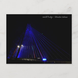 2. Street Bridge lite in blau - Columbus Indiana Postkarte