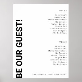 2 Tabelle Einfaches White Wedding Chart Poster