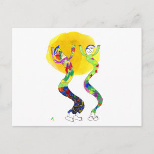 2 Tänzer tanzen in der Sonne Postkarte